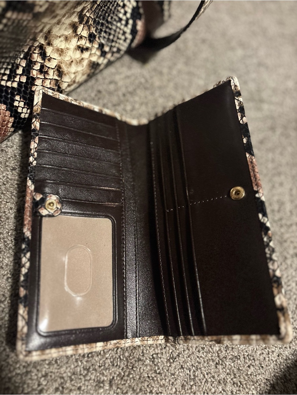 Brahmin Snake-Embossed Satchel and Wallet in Brown and Black - Picture 14 of 16